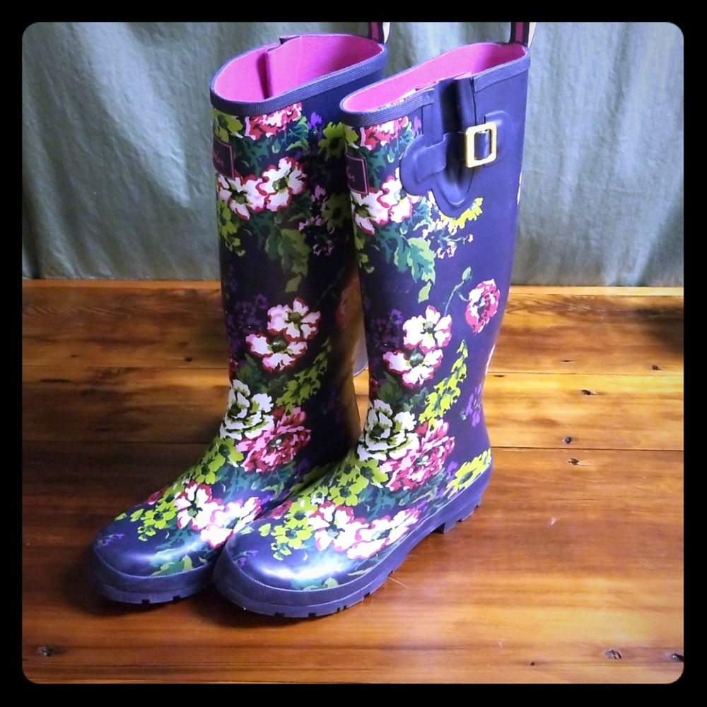 Tall Floral Rainboots
